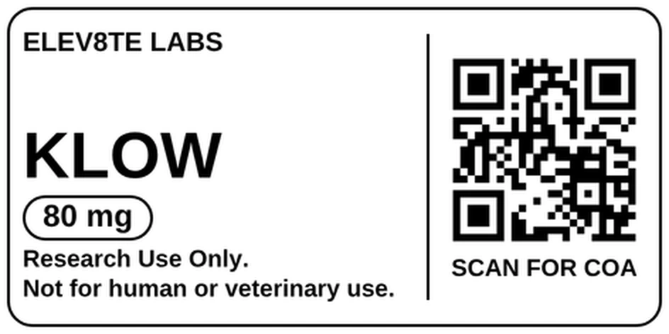 KLOW 80 mg vial label, actual layout